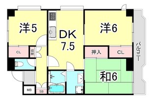 エクセレント甲子園3番館の物件間取画像